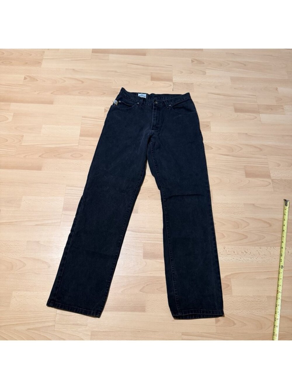 Lee Jeans Mens 31x32 Dungarees Relaxed Straight Dark Black Wash Denim VTG Y2K
